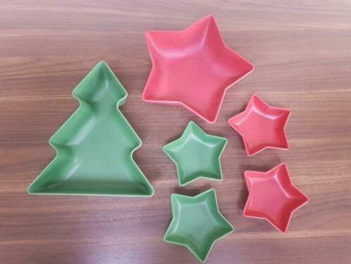 setje snackschaaltjes voor de kerst 6 stuks, Overige materialen, Overige typen, Ophalen of Verzenden, Zo goed als nieuw
