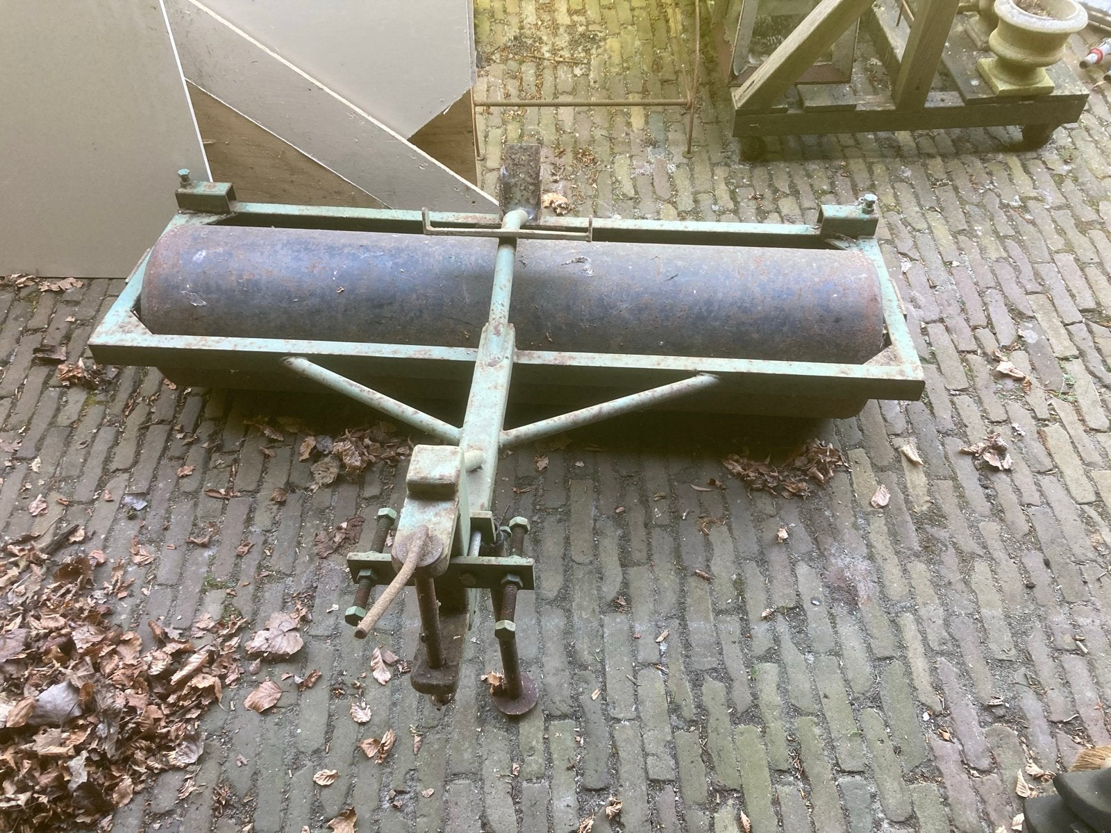Zware, zelfgebouwde grasroller voor zitmaaier/tuintrekker, Ophalen, Gebruikt