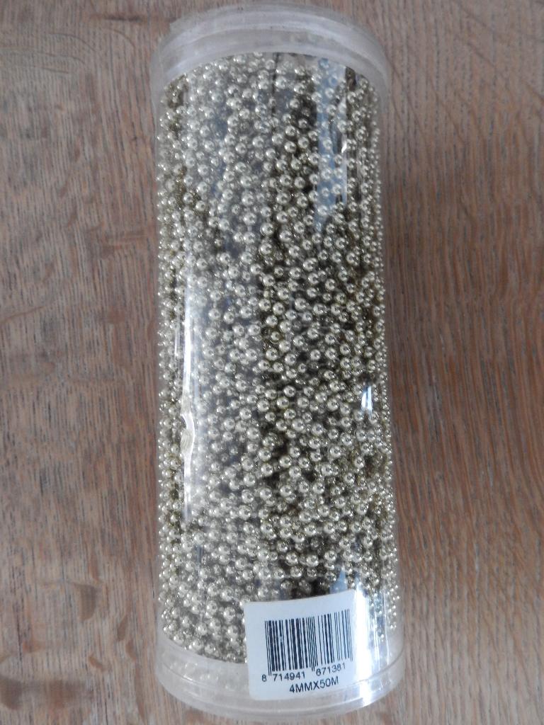 Koker met 50 meter gouden kralen, Diversen, Kerst, Ophalen of Verzenden, Zo goed als nieuw