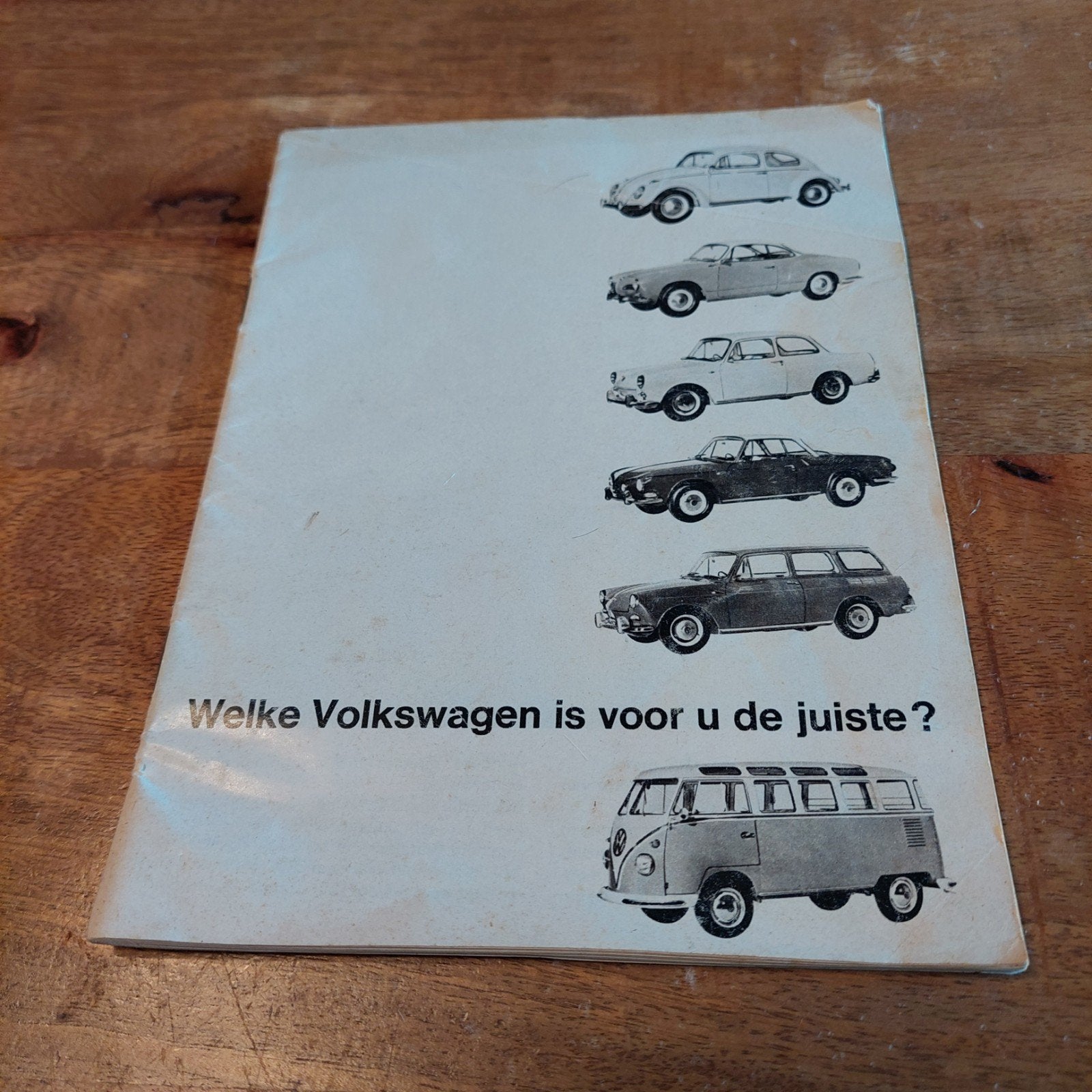 Zeldzame Volkswagen brochure: Welke Volkswagen is de j, Ophalen of Verzenden, Gelezen, Volkswagen, Volkswagen AG