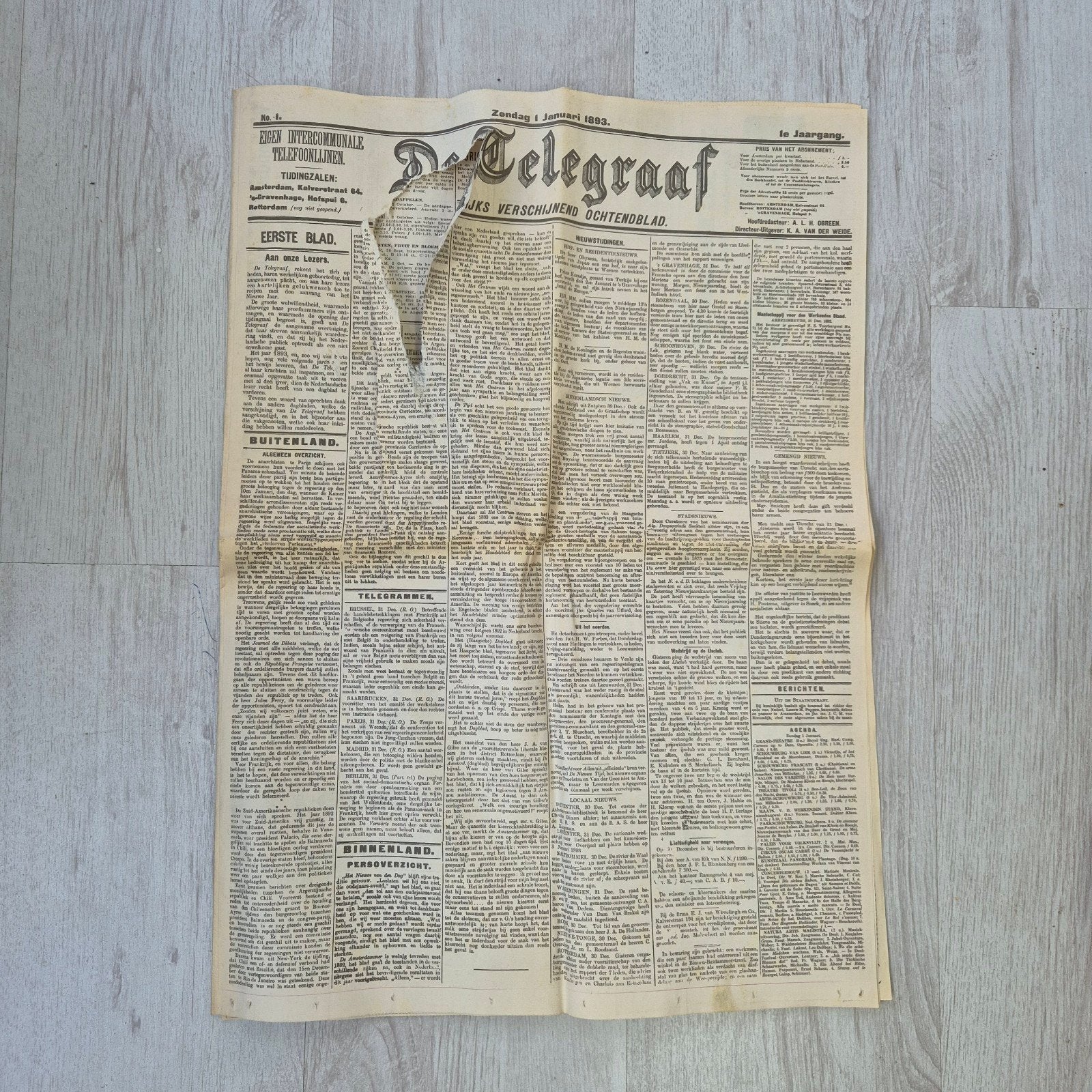 De Telegraaf kranten uit 1940, 1952 en 1953, Ophalen of Verzenden, Gelezen, Krant