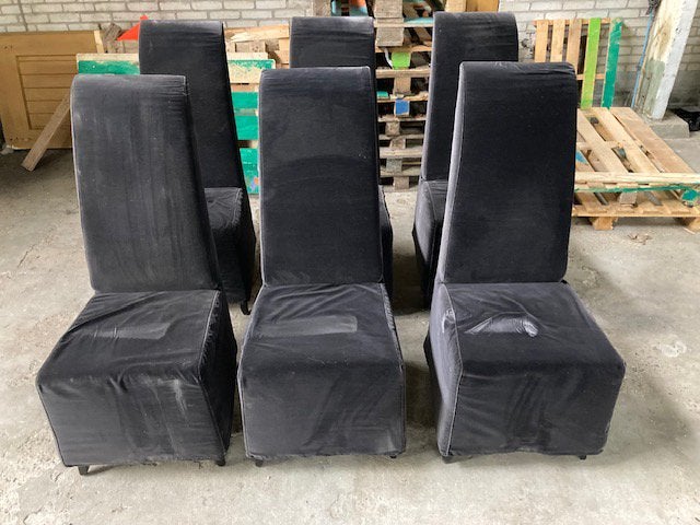 Set van 6 zwarte eetkamerstoelen Gelderland, Ophalen, Gebruikt, Zwart, Stof