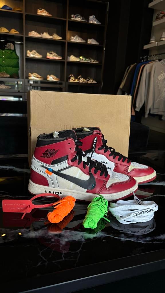 Jordan 1 x Off-White Chicago Maat 41 VNDS, Kleding | Heren, Schoenen, Zo goed als nieuw, Sneakers of Gympen, Wit, Ophalen of Verzenden