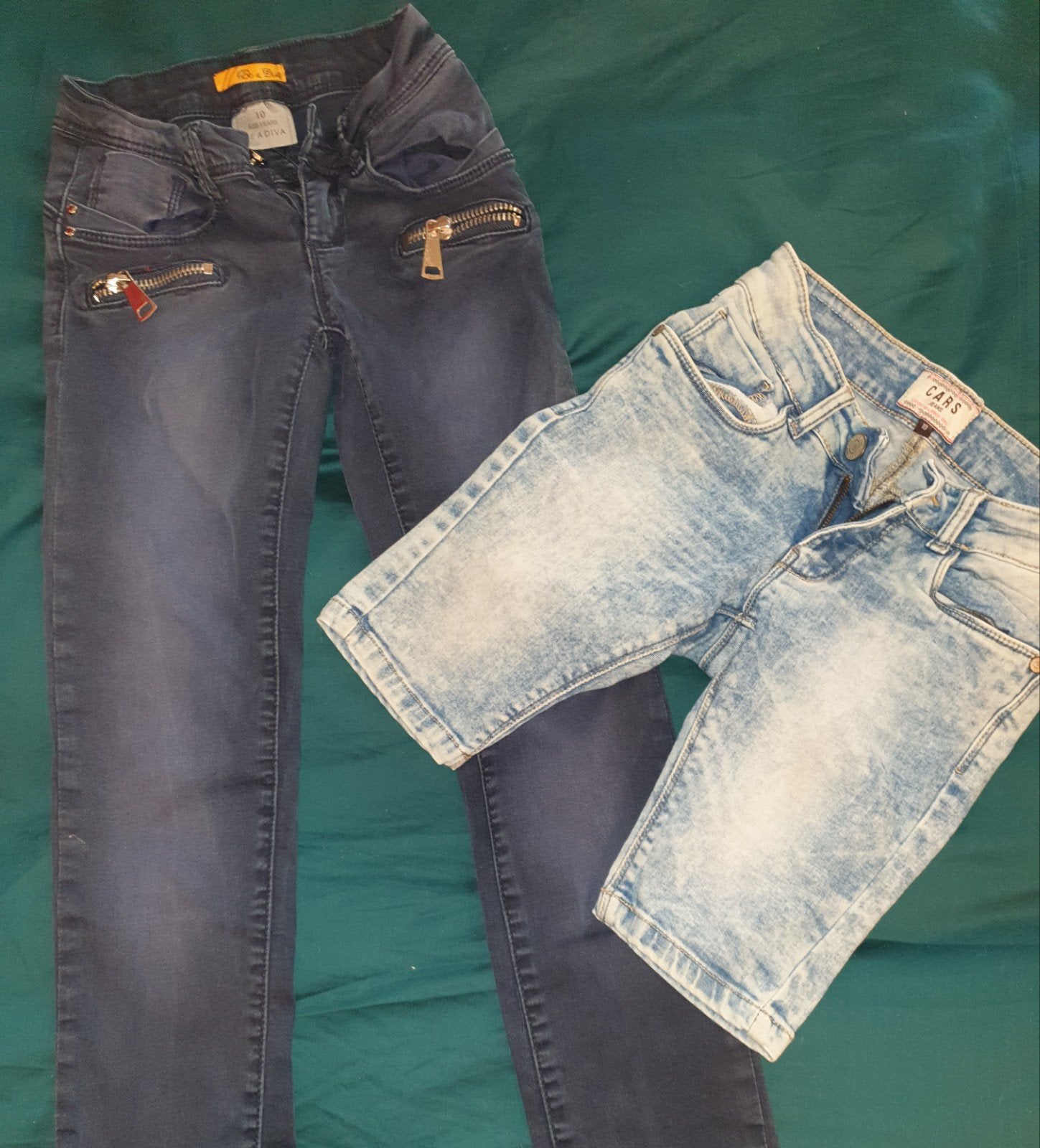Spijkerbroek Be a Diva Cars jeans kortebroek 140, Ophalen, Zo goed als nieuw, Meisje, Broek