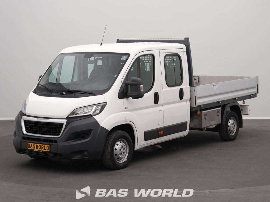 Peugeot Boxer Dubbel Cabine Pritsche Pickup Open Box Euro 5, Auto's, Bestelauto's, Euro 5, Gebruikt, 4 cilinders, Wit