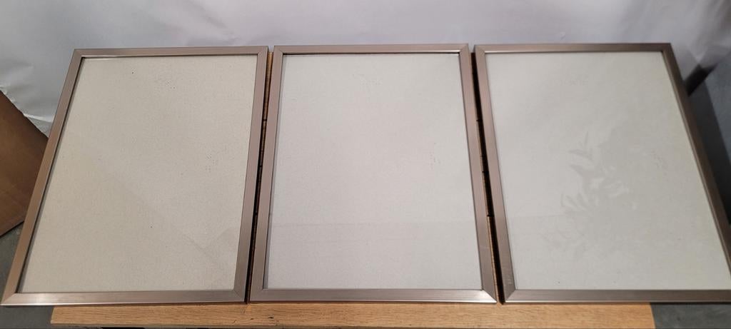 Set van 3 fotolijsten, metaal, champagnekleurig, Ophalen, Metaal of Aluminium, Minder dan 50 cm, Minder dan 50 cm