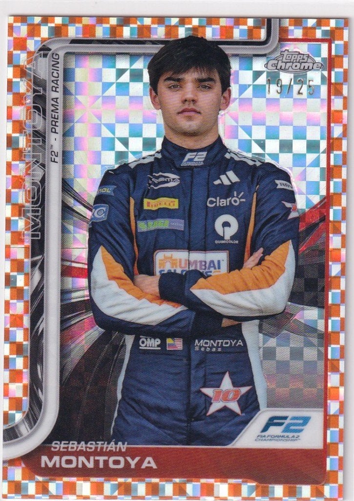 Sebastián Montoya Orange Checker Refractor #30 /25, Verzenden, Nieuw, Formule 1