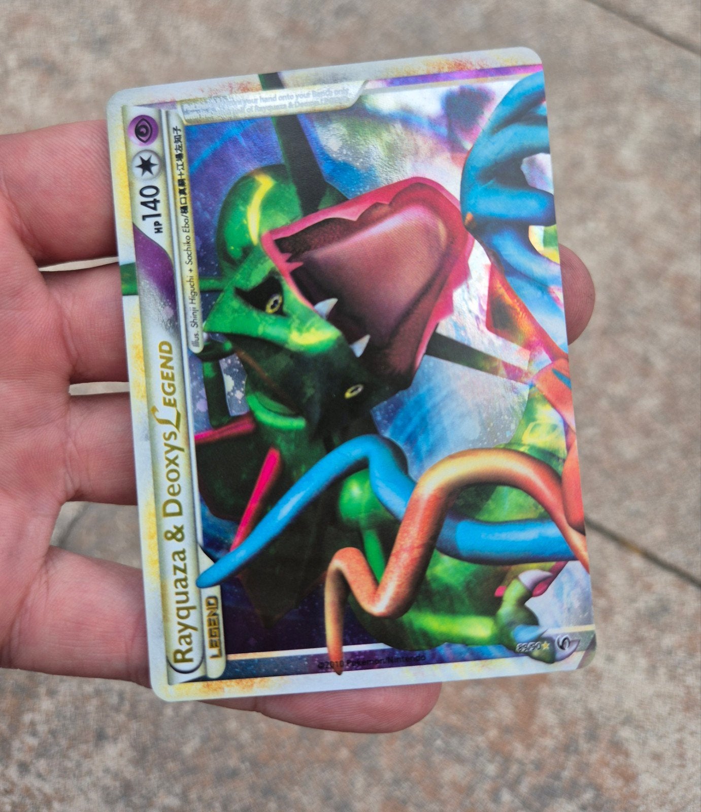 Rayquaza & Deoxys LEGEND, Hobby en Vrije tijd, Verzamelkaartspellen | Pokémon, Ophalen, Zo goed als nieuw, Losse kaart, Foil