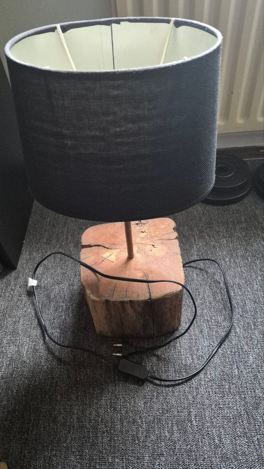 Houten lamp, Tafellamp, Beige, Vierkant, Ophalen of Verzenden