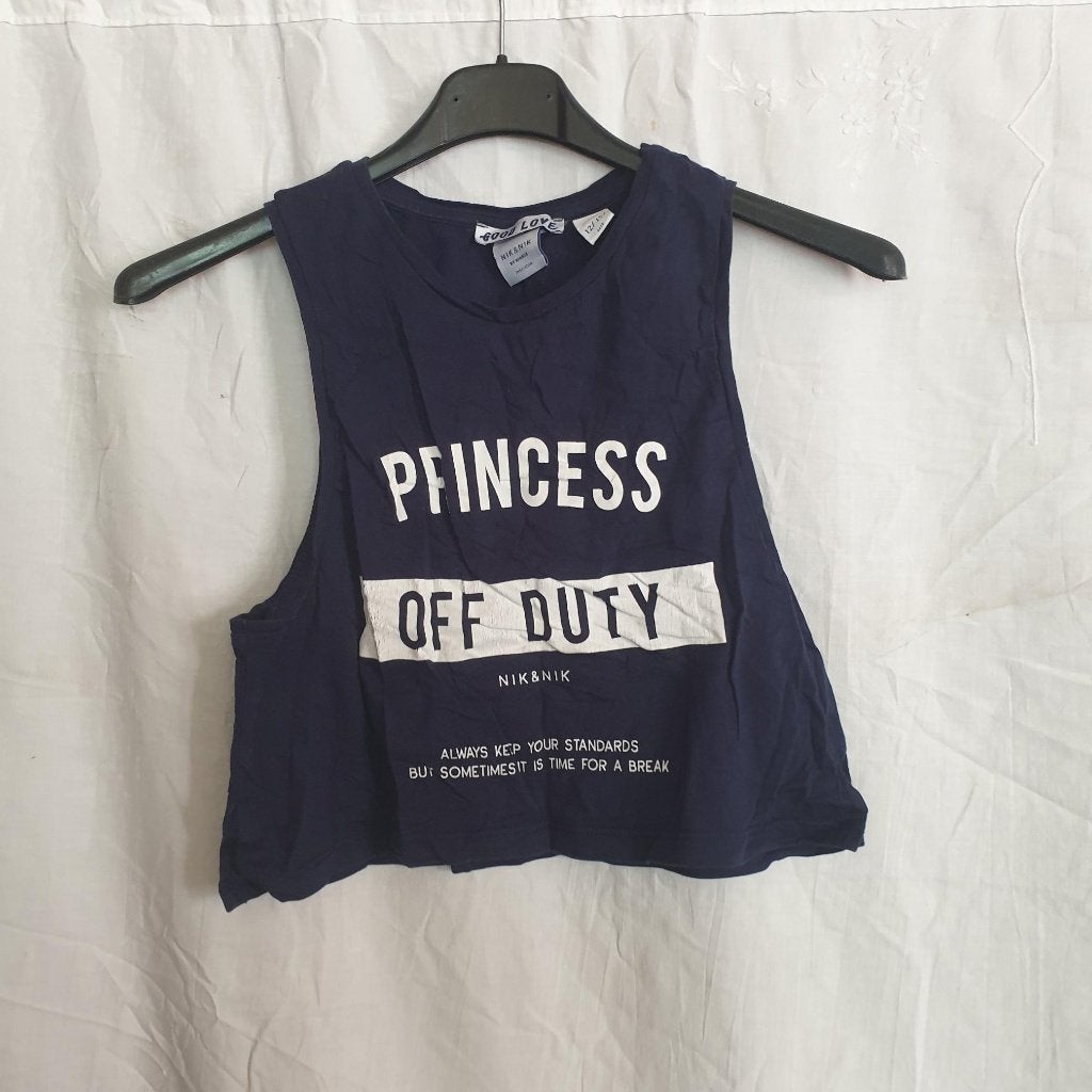 Stoer donkerblauw topje. Mt 152. Merk Nik & Nik, Kinderen en Baby's, Kinderkleding | Maat 152, Meisje, ., Ophalen of Verzenden