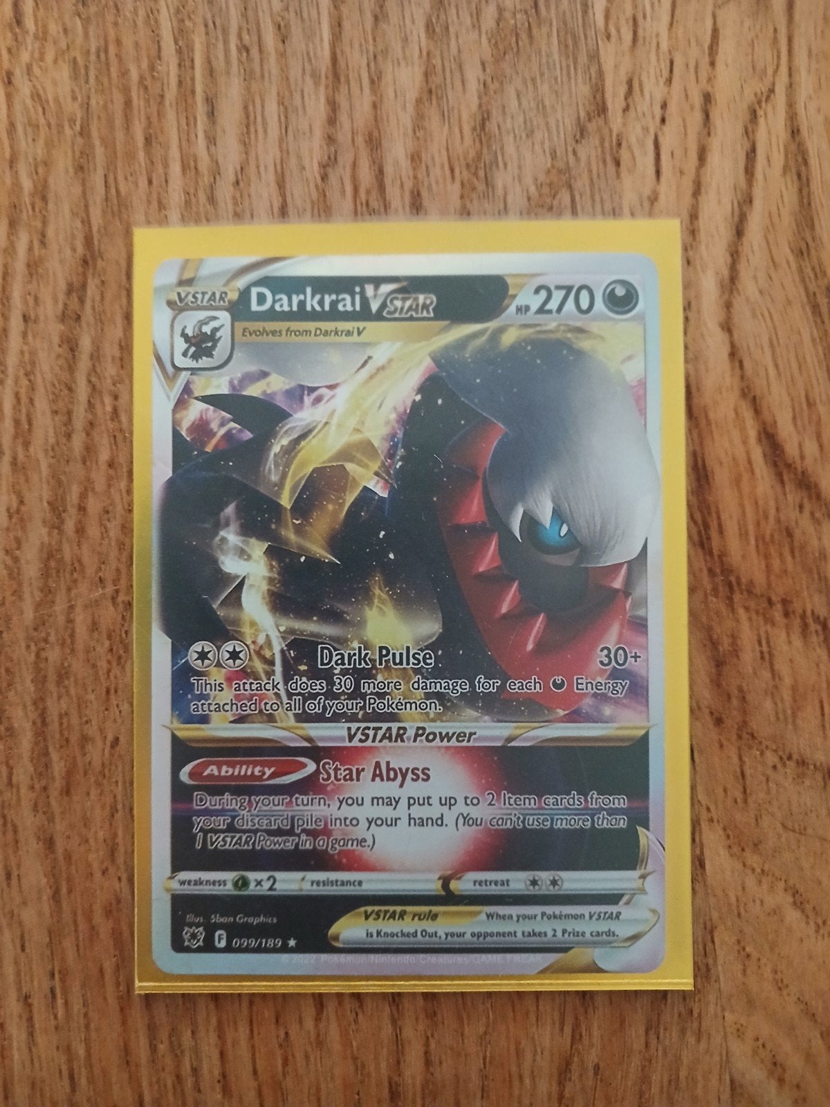 Pokémon Darkrai VSTAR 099/189 VSTAR Kaart, Ophalen, Zo goed als nieuw, Losse kaart