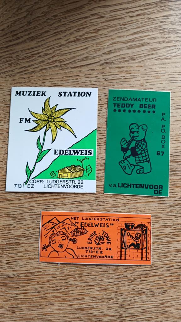 Stickers piraat amateurzenders Edelweiss/Teddybeer, LUNTEREN, Verzamelen, Stickers, Ophalen of Verzenden, Zo goed als nieuw