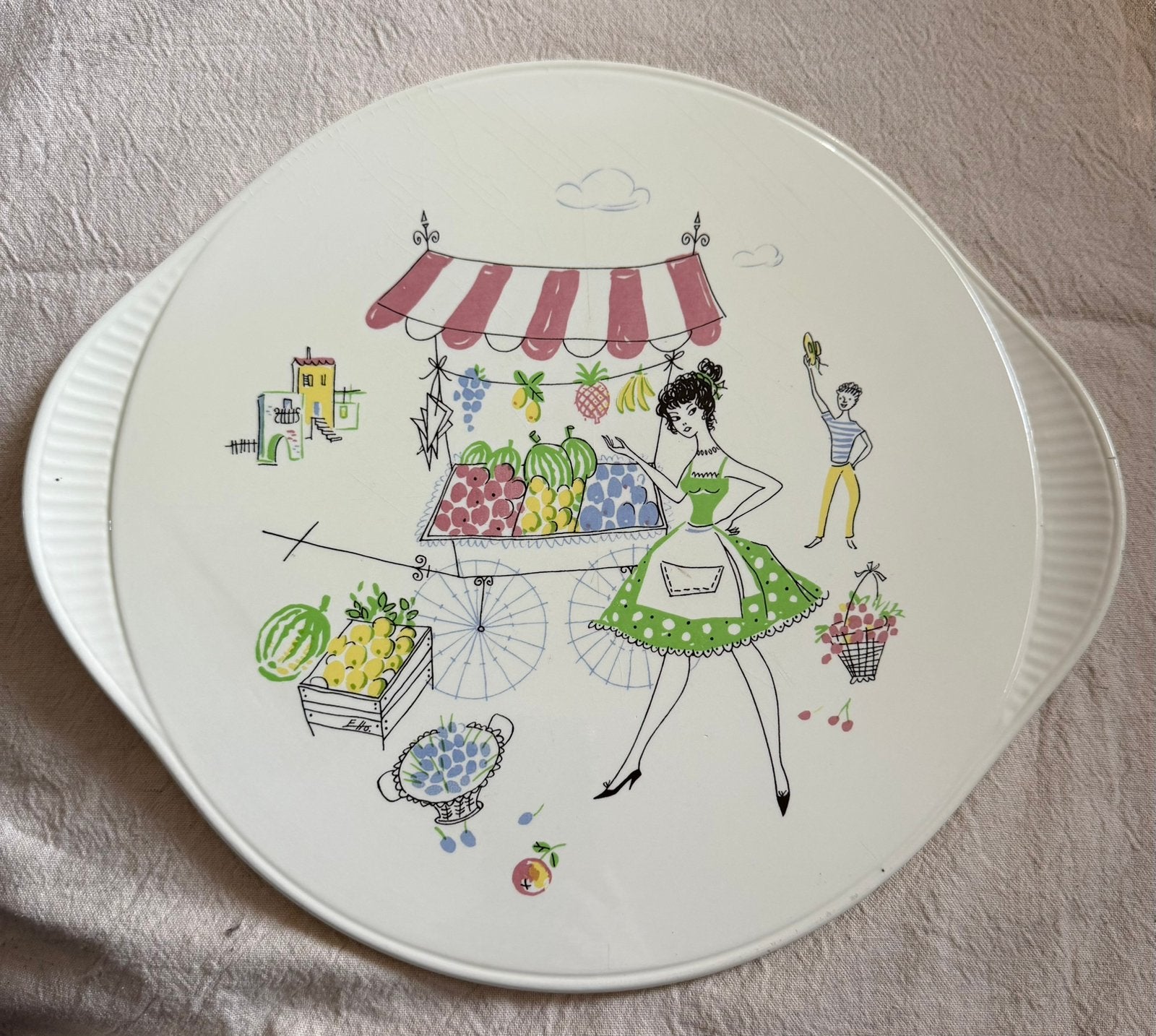 Vintage taartschaal, Gebruikt, Overige merken, Vintage, Ophalen of Verzenden