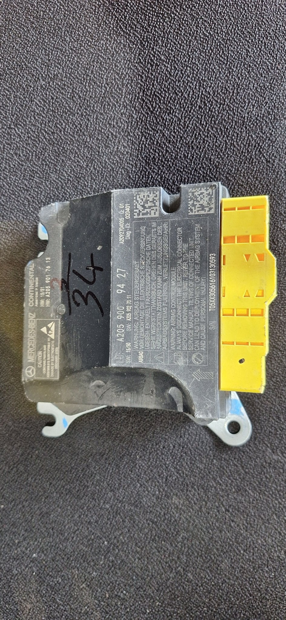 Originele Airbag Stuurmodule Computer Sensor Mercedes C-Klas, Gebruikt, -, Ophalen of Verzenden, -