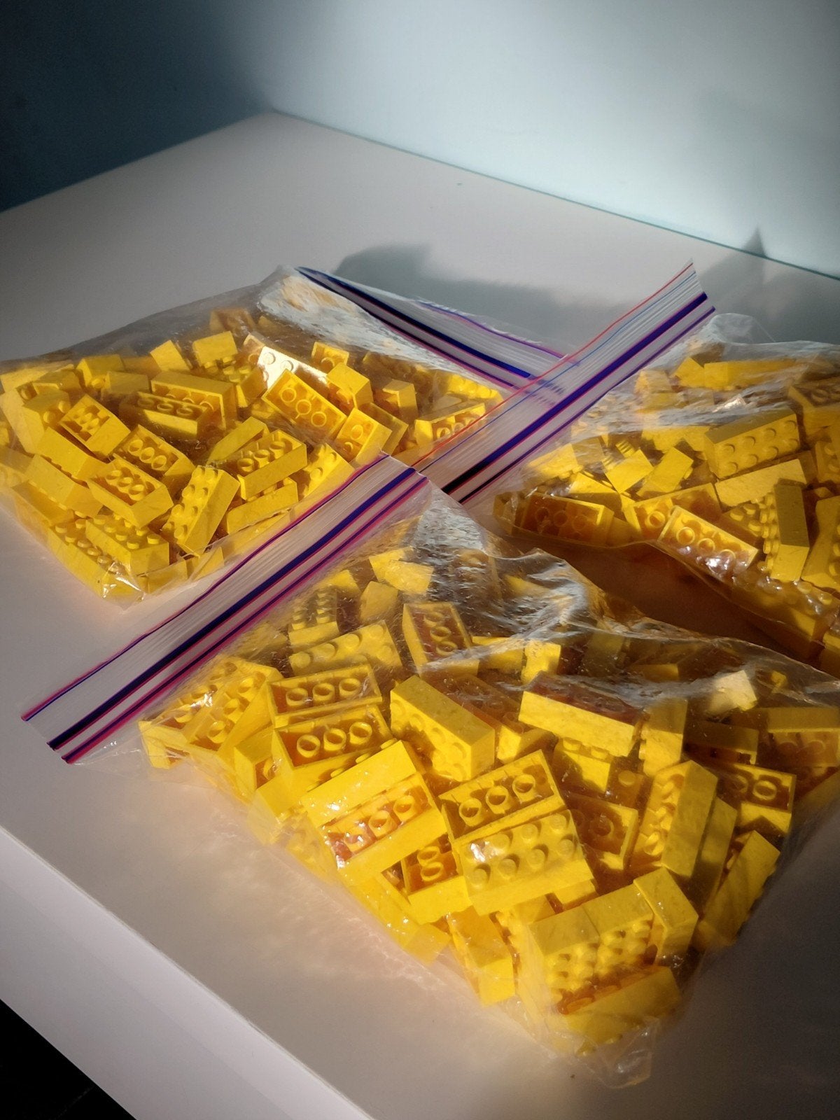 Gele LEGO 2x4 blokken - 306 stuks, Ophalen of Verzenden, Gebruikt, Losse stenen, Lego