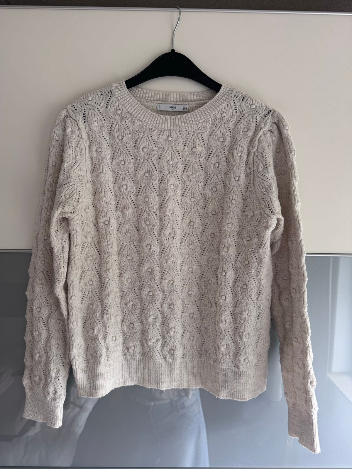 Creme trui merk: Mango maat L, Kleding | Dames, Ophalen of Verzenden, Gedragen, Maat 38/40 (M), Beige