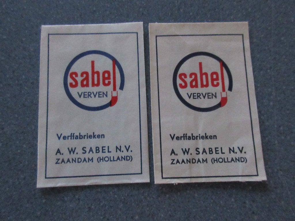 2 x Zaandam, verffabrieken A.W. Sabel, Verzamelen, Verzenden, Nederland