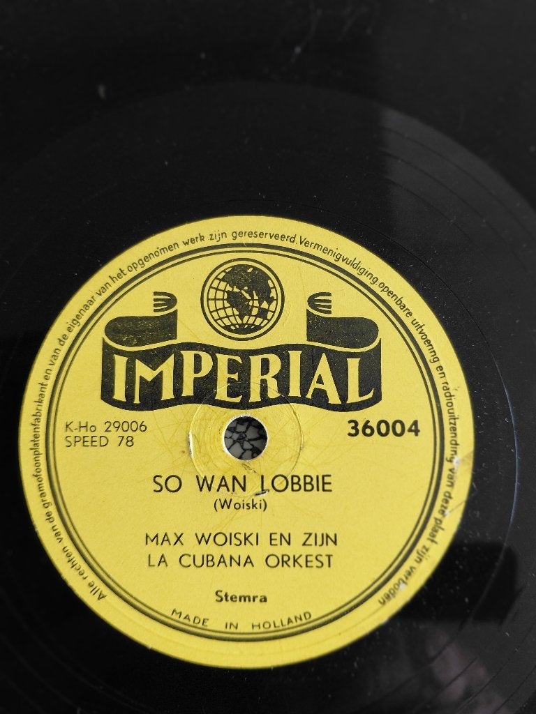 78 toeren Max Woiski NA BAS en SO WAN LOBIE, Gebruikt, 10 inch, Verzenden, Originele persing
