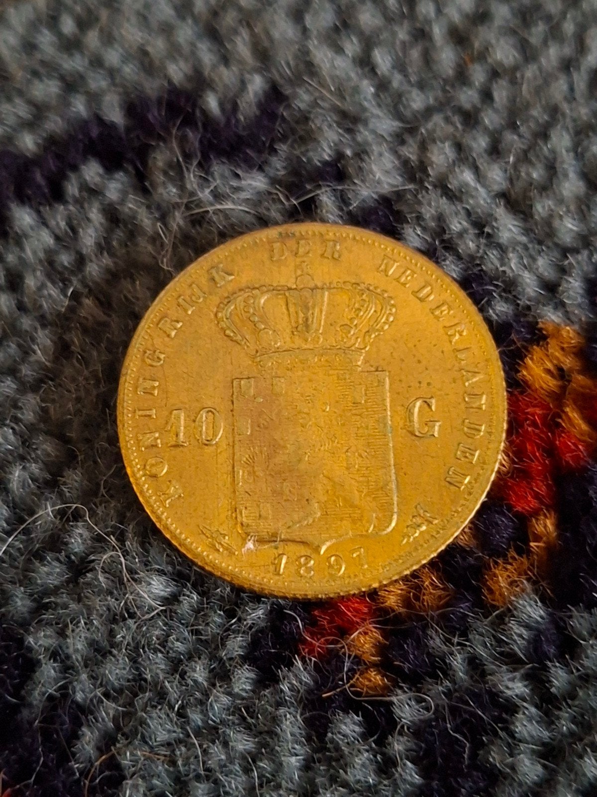 Gouden 10 gulden munt 1897 Koningin Wilhelmina, Ophalen of Verzenden, Koningin Wilhelmina, 10 gulden