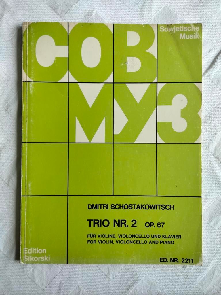 Dmitri Schostakowitch trio nr 2 OP. 67 Edition Sikorski 2211, Gebruikt, Klassiek, Ophalen of Verzenden, Viool of Altviool