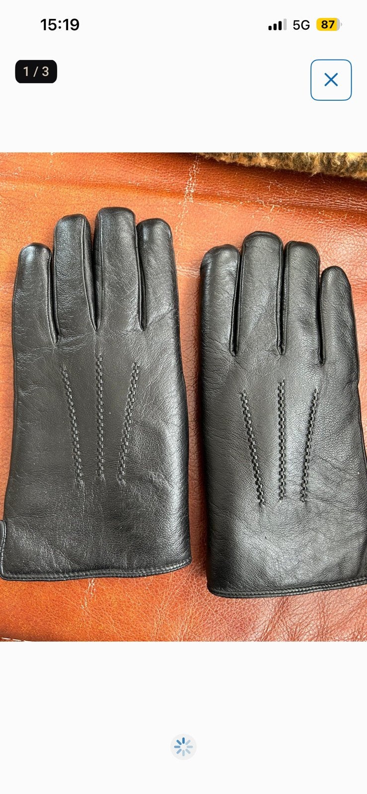 Zwarte gevoerde leren  heren handschoenen, Ophalen, Nieuw, Handschoenen