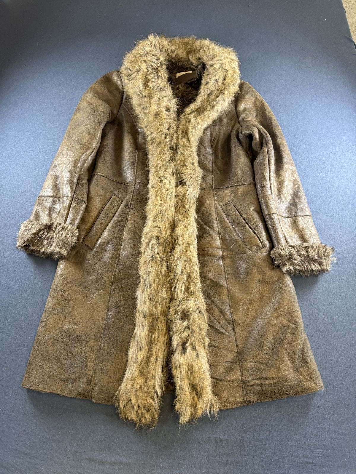 Vintage Dressing Afghaanse jas bruin dames maat L, Bayline Vintage Trading, Bruin, Verzenden, Maat 42/44 (L)