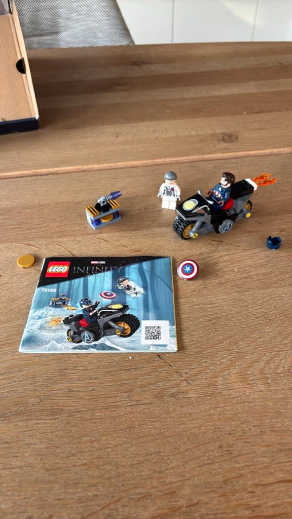 LEGO Marvel Captain America Motorfiets 76189, Ophalen of Verzenden, Zo goed als nieuw, Overige merken