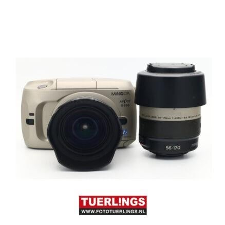 Minolta Vectis S-100 + 22-80mm + 56-170mm macro, Ophalen of Verzenden, Zo goed als nieuw, Spiegelreflex, Minolta