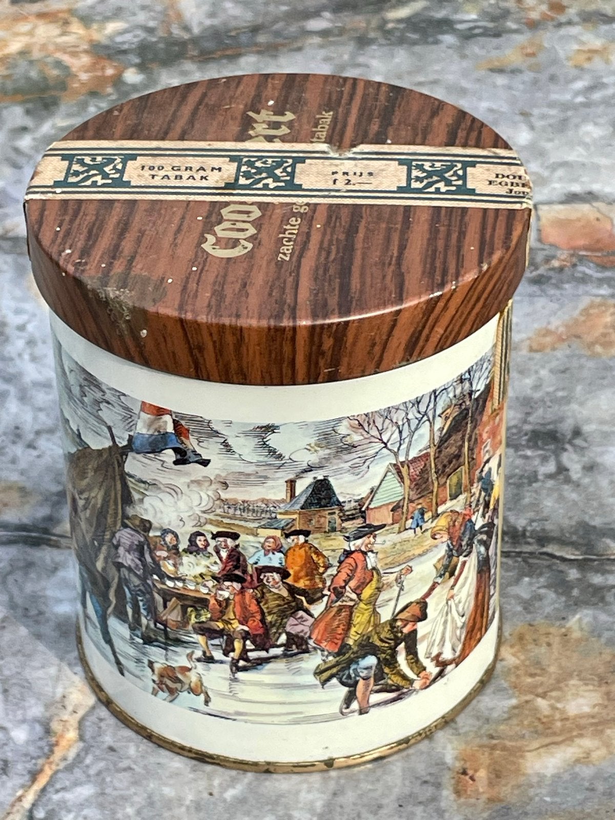 Vintage Douwe Egberts Coenraad Tabak Blik - Wintertafereel, Verzamelen, Ophalen of Verzenden, Gebruikt, Overige, Douwe Egberts