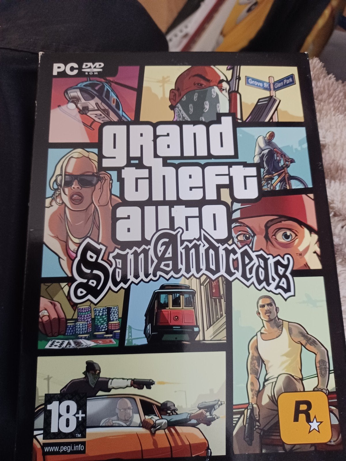 Grand treft auto SanAndreas met boekje en poster, 1 speler, Ophalen of Verzenden, Zo goed als nieuw, Vanaf 18 jaar