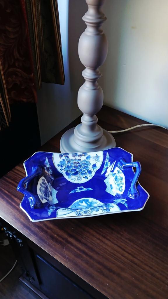 Antieke Delfts Blauwe Schaal met Oosterse Decoratie, Ophalen of Verzenden