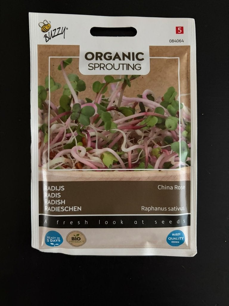 Kiemgroenten Radijs Buzzy Organic, Ophalen of Verzenden, Gehele jaar, Halfschaduw, Zaad