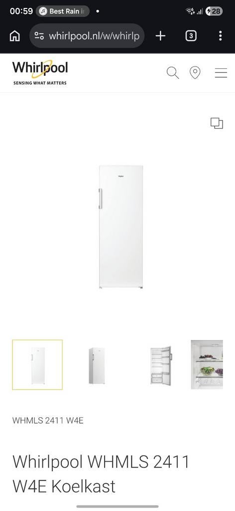 Whirlpool WHMLS 241 W4E Koelkast, Ophalen of Verzenden