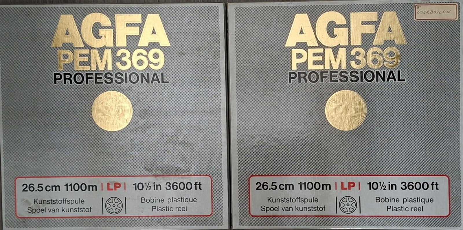 AGFA PEM 369 Professional bandrecorder banden (2 stuks), Ophalen of Verzenden, Onderdeel, Met banden