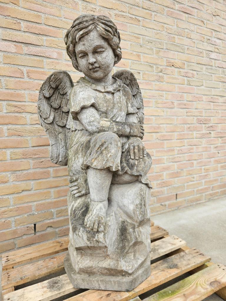 Arduinen oude engel van 1 meter hoog, hand gekapt topper!!!, Ophalen of Verzenden, Handgemaakt, Overige materialen, Beeld