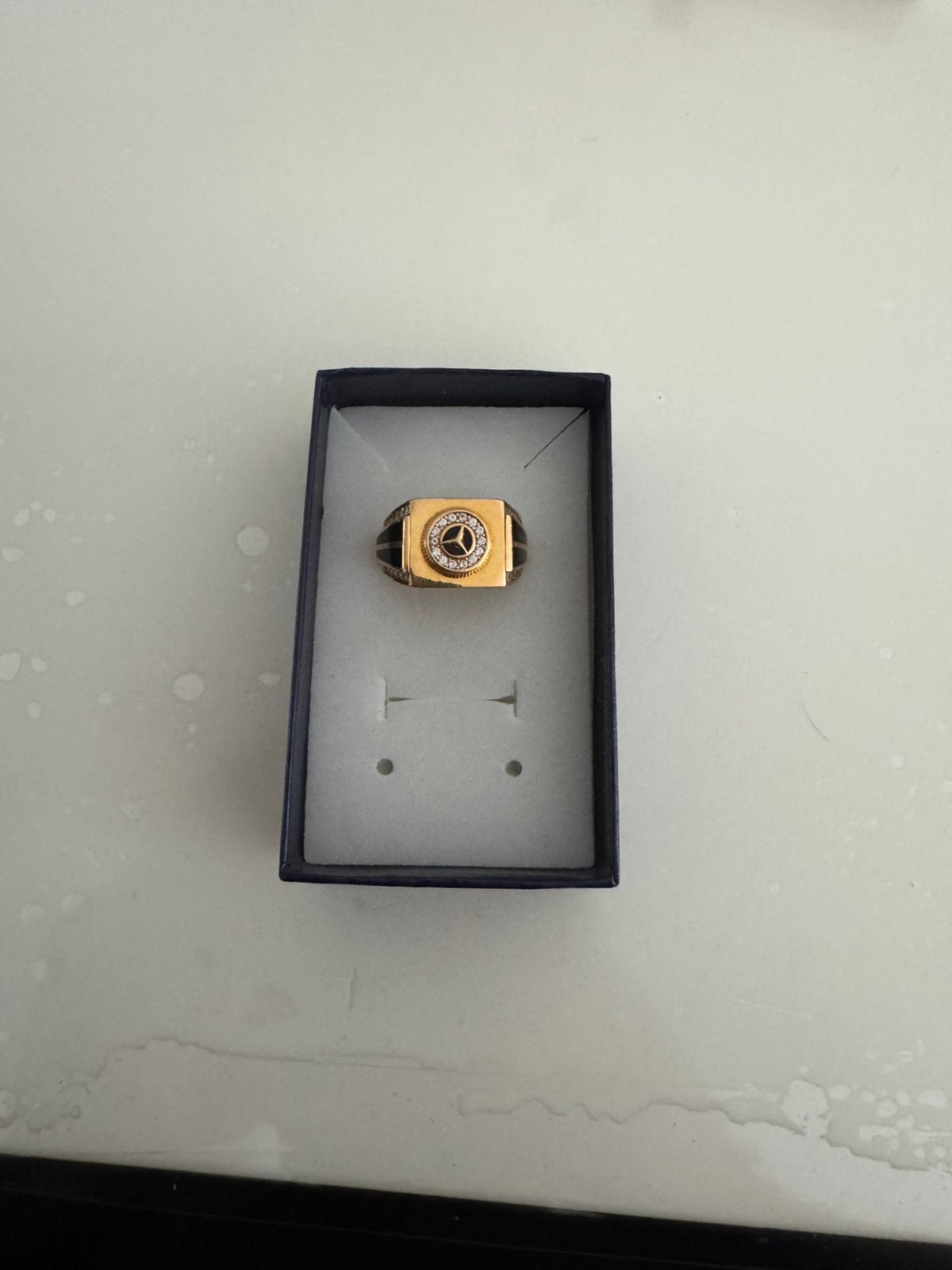 21 karaat gouden Mercedes-ring, 20 of groter, Heer, Ophalen of Verzenden, Zo goed als nieuw