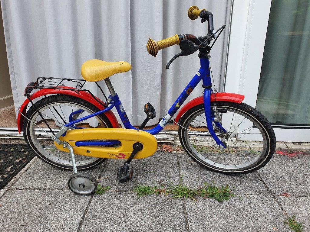 Kinderfiets 16/18 inch met zijwieltjes, Ophalen, Zijwieltjes, 16 tot 20 inch, Velgrem