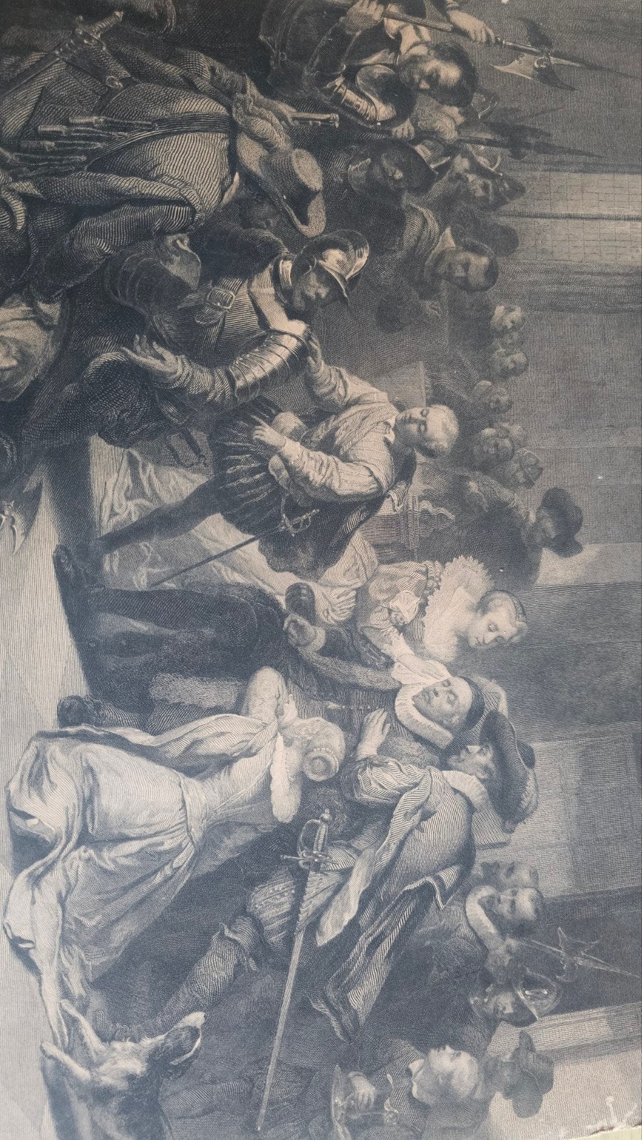 Willem van Oranje aanslag 1582 oude gravure, Ophalen of Verzenden