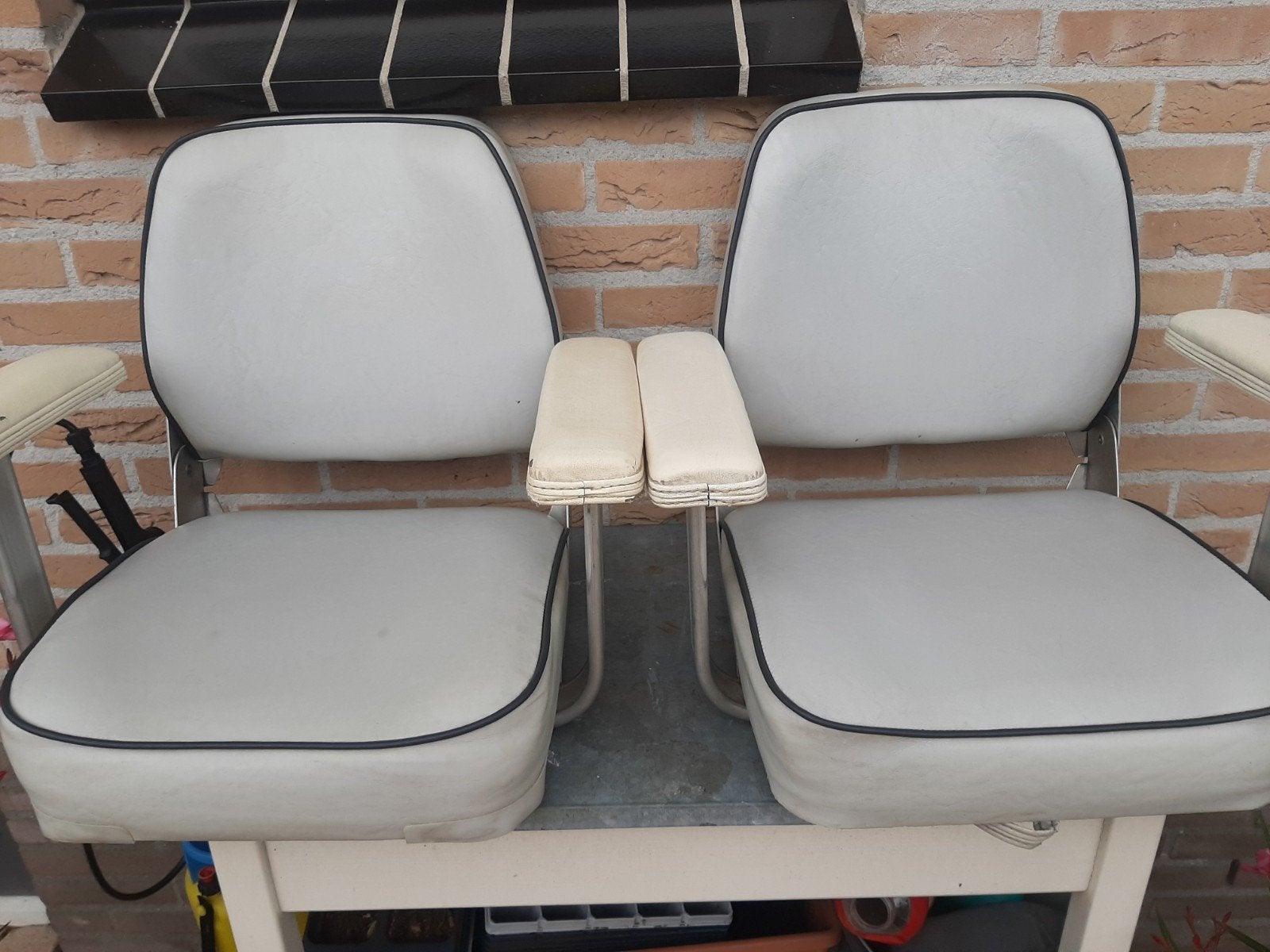Bootstoel met armleuning., Ophalen, Interieur en Kussens