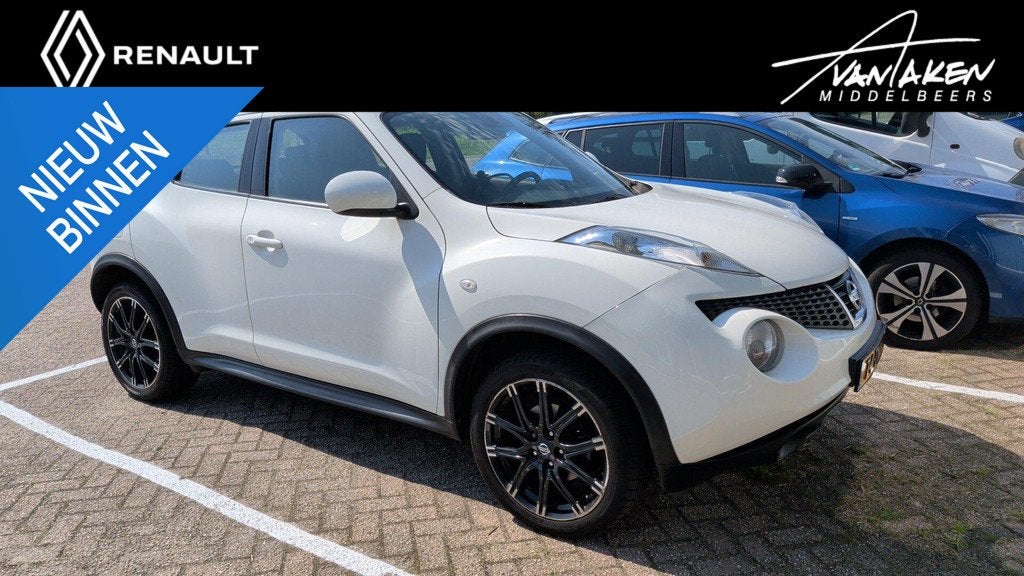 Nissan Juke 1.6 Acenta AUTOMAAT, Auto's, Nissan, Stof, 4 cilinders, Wit, Origineel Nederlands