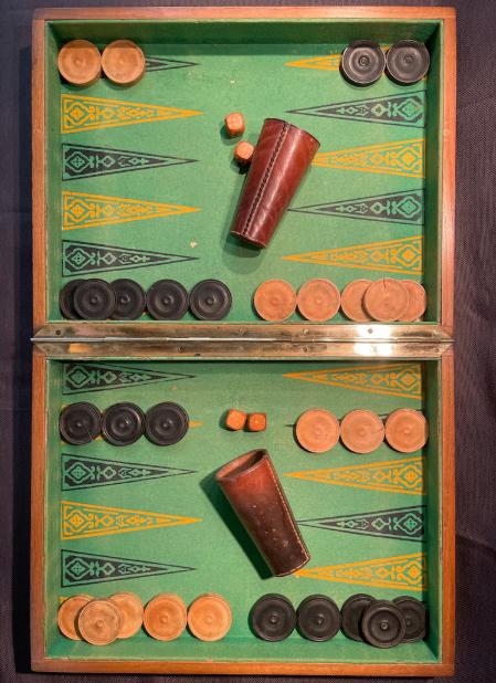 Franse backgammon dambordset omkeerbare doos, Antiek en Kunst, Ophalen of Verzenden