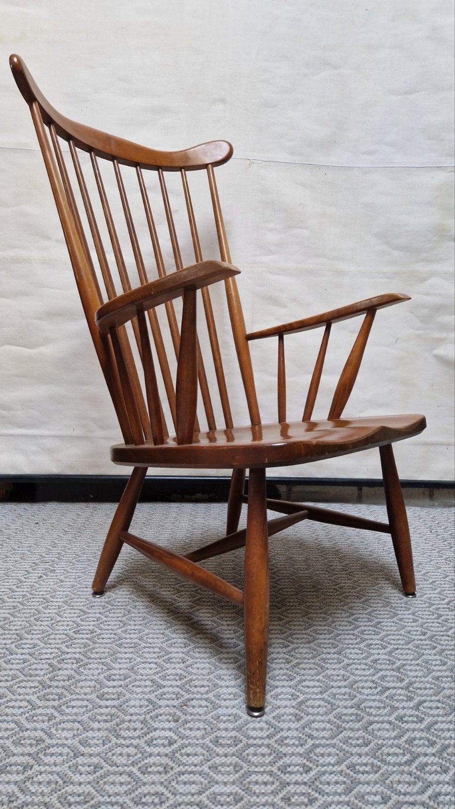 prachtige vintage houten spijlenstoel, Ophalen, Huis en Inrichting
