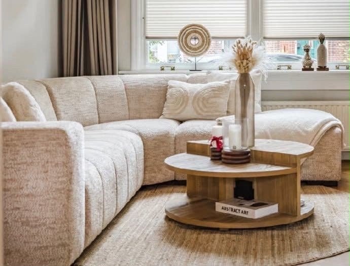 Urban Sofa - Hoekbank Pascalle - Beige, Ophalen, 250 tot 300 cm, 100 tot 125 cm, Hoekbank