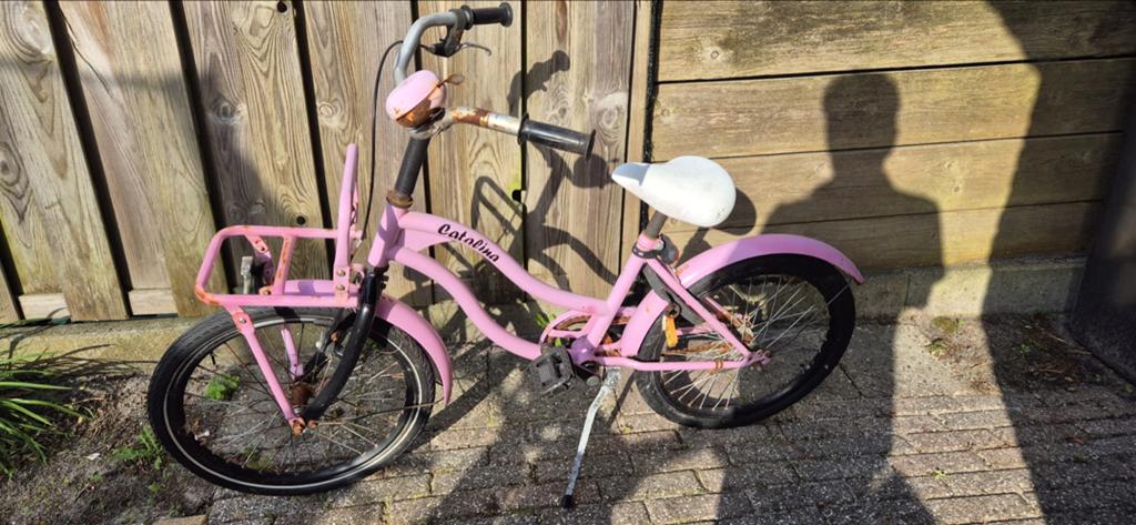 Roze kinderfiets Catalina, Ophalen, Gebruikt, Velgrem, Minder dan 16 inch