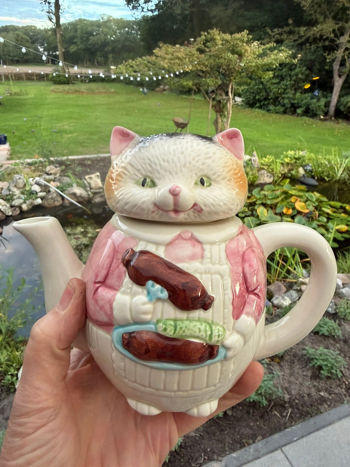 Poezen theepot, katten theepot, theepot, Antiek en Kunst, Ophalen of Verzenden