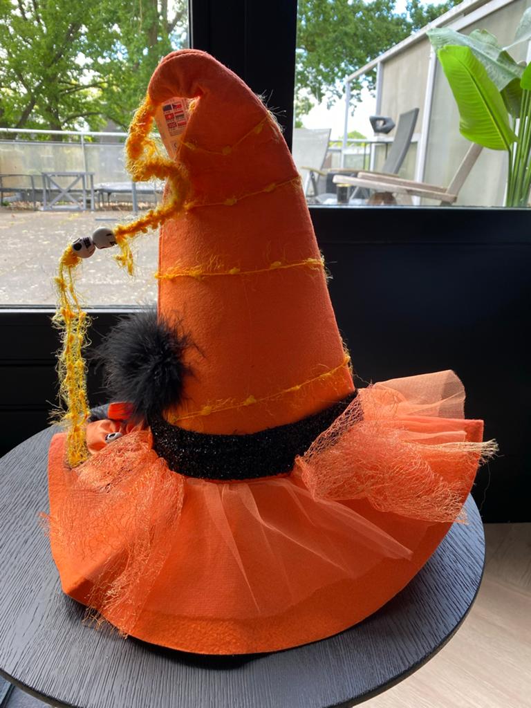 Oranje hoed met veren voetbal, Ophalen of Verzenden, Nieuw, Feestartikel, Oranje of Koningsdag