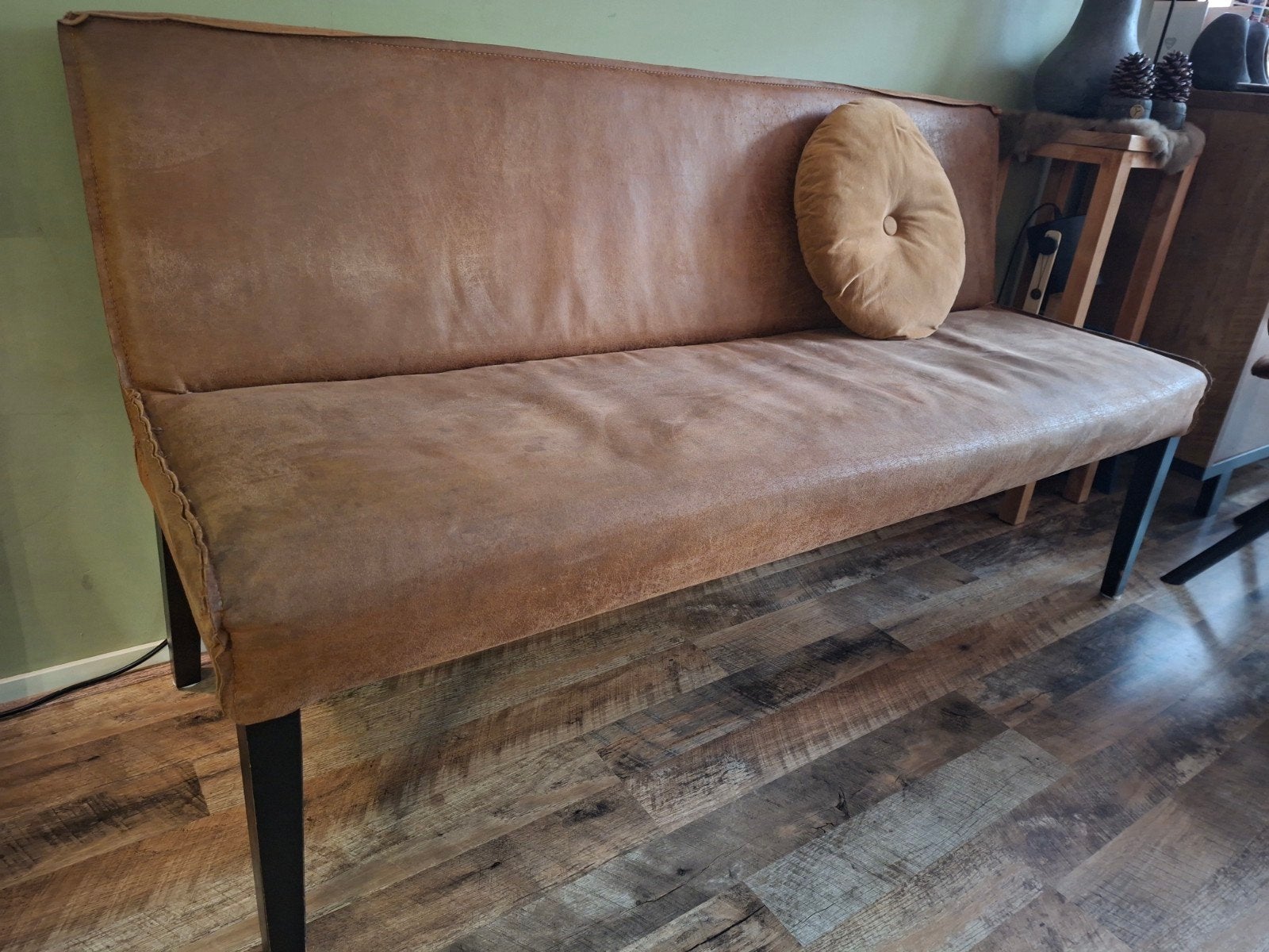 Be Pure Home eetkamerbank Rodeo cognac, Ophalen, Zo goed als nieuw, Stof, Modern, Industrieel