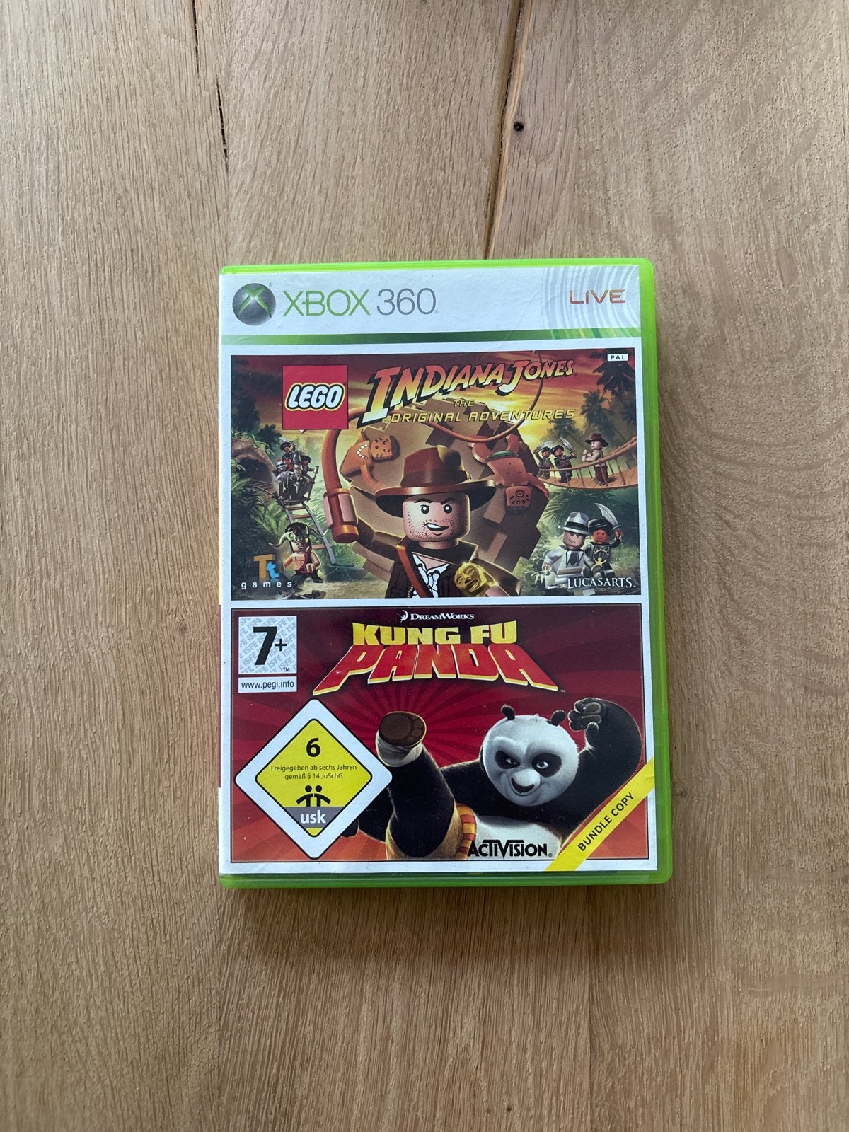 Lego Indiana Jones + Kung Fu Panda - Xbox 360, Gebruikt, 2 spelers, Eén computer, Vanaf 7 jaar