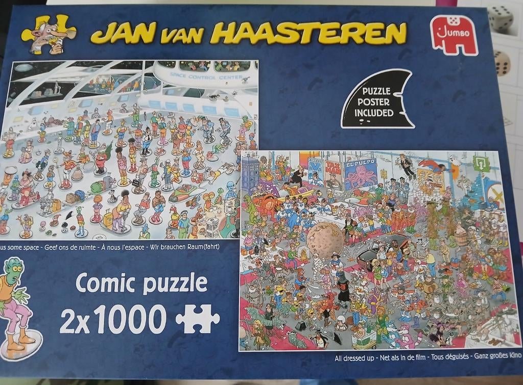 Jan van haasteren 2 x 1000 stukjes, Ophalen of Verzenden, 500 t/m 1500 stukjes, Zo goed als nieuw