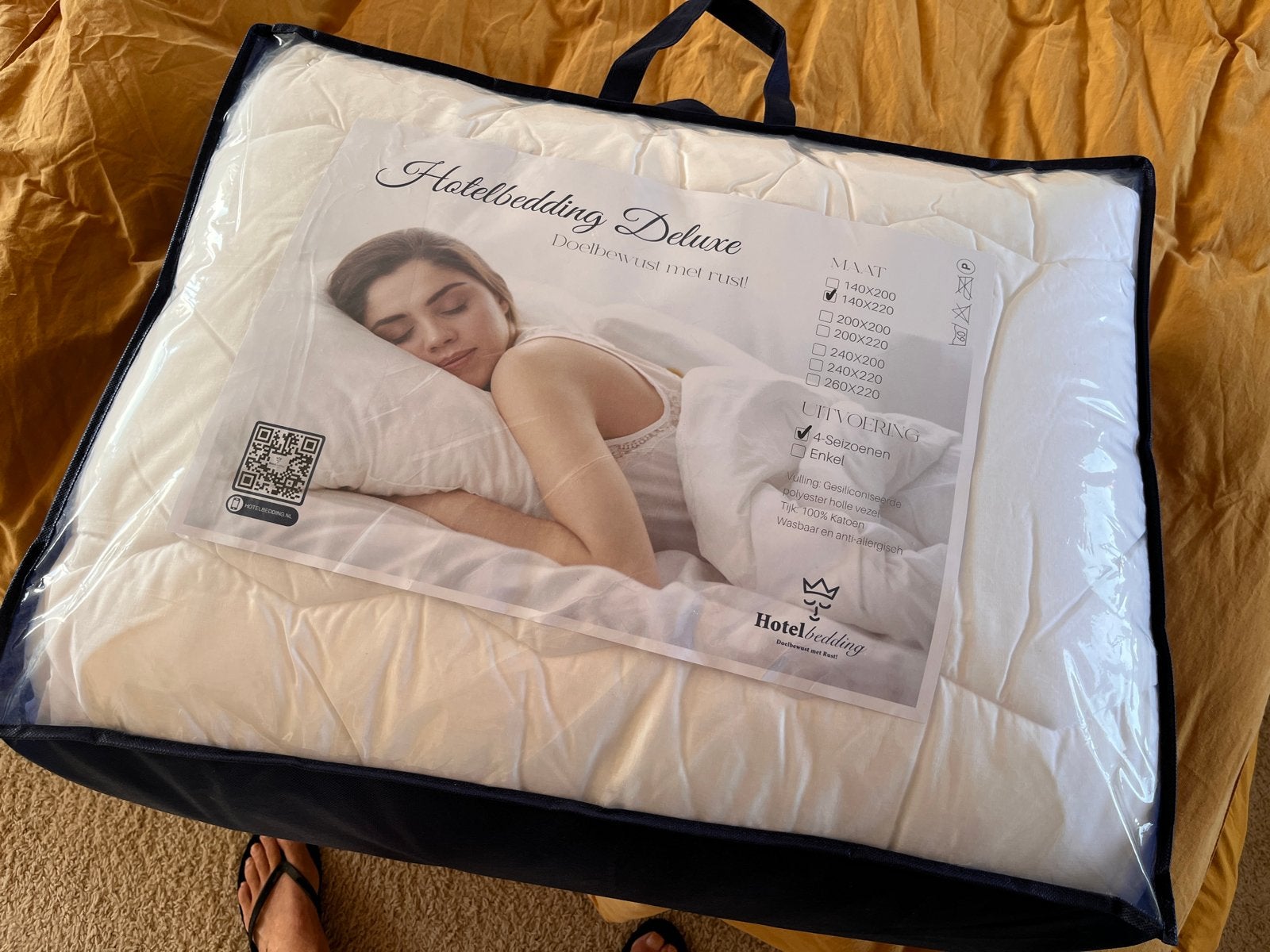Nieuw: 2x Hotelbedding Deluxe 4-seizoenen dekbed 140x220, Ophalen, Anti-allergisch, Eenpersoons, Katoen